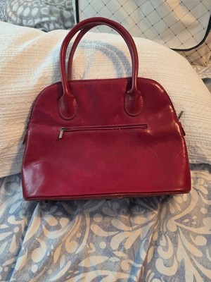 Red Leather purse, never used- Giada Italia- Structured bag