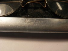 Vtg. aluminum narrow American Optical 1909 eyeglass case  gold rim Glasses ubb