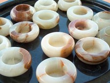 Marmor Teelichthalter Kerzenhalter Windlicht Rund Naturstein Onyx 15 Stück Set