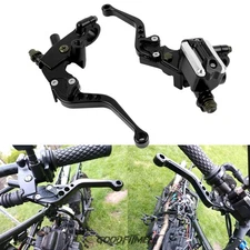 7/8'' 22mm Motorcycle CNC Brake Master Cylinder Reservoir Clutch Lever Set Black