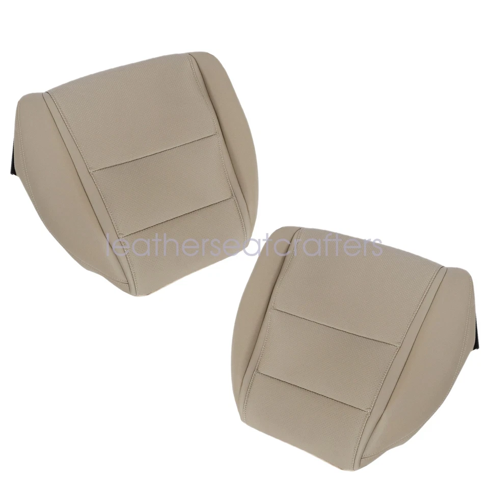 2009 2010-14 For Acura TL Driver & Passenger Bottom Perf Leather Seat Cover Tan Foto 2 de 4