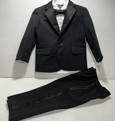 NWT Nautica Tuxedo Toddler Boy Black Piece Suit Set Size 24