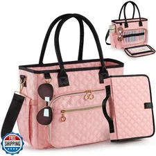 Derxizi Large Bible Bag with Bible Cover, Quilted Bible Church Tote bag with 