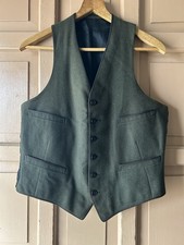 Vintage 1920s Men  s Vest Suit Coat Walker  Pattison Dated 1924 Green Small Med