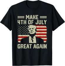 Make 4th Of July Great Again Shirt Funny Trump American Flag T-Shirt