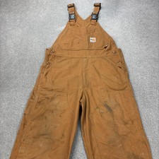 Carhartt Dungarees Adult 32x32 Brown Overalls Bib FR Double Knee Canvas Mens