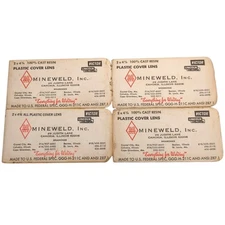 VTG Lot of 4 Welding Plastic Clear Cover Lens Goggles 2" x 4 1/4" - Victor A