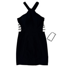 Speechless Prom Dress Size 13 Rhinestone Cut Out Sides Black Cocktail Y2K NEW
