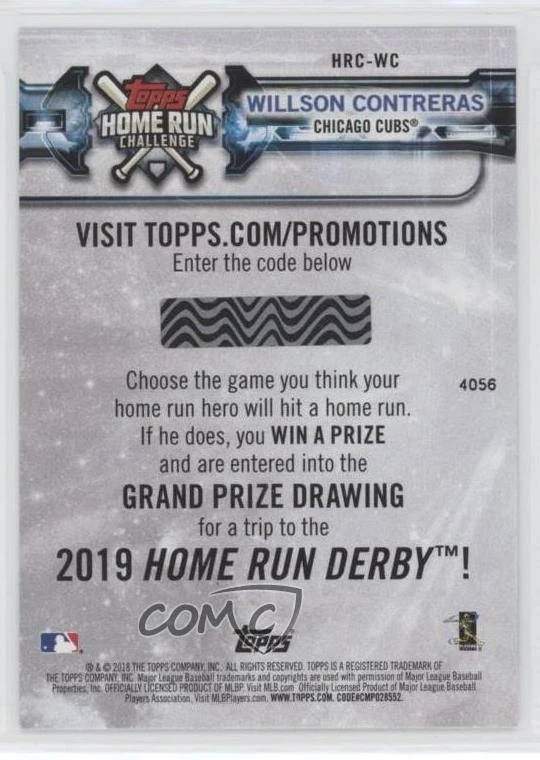 2018 Topps Home Run Challenge Promotion Expired Willson Contreras #HRC-WC - Image 2 of 2