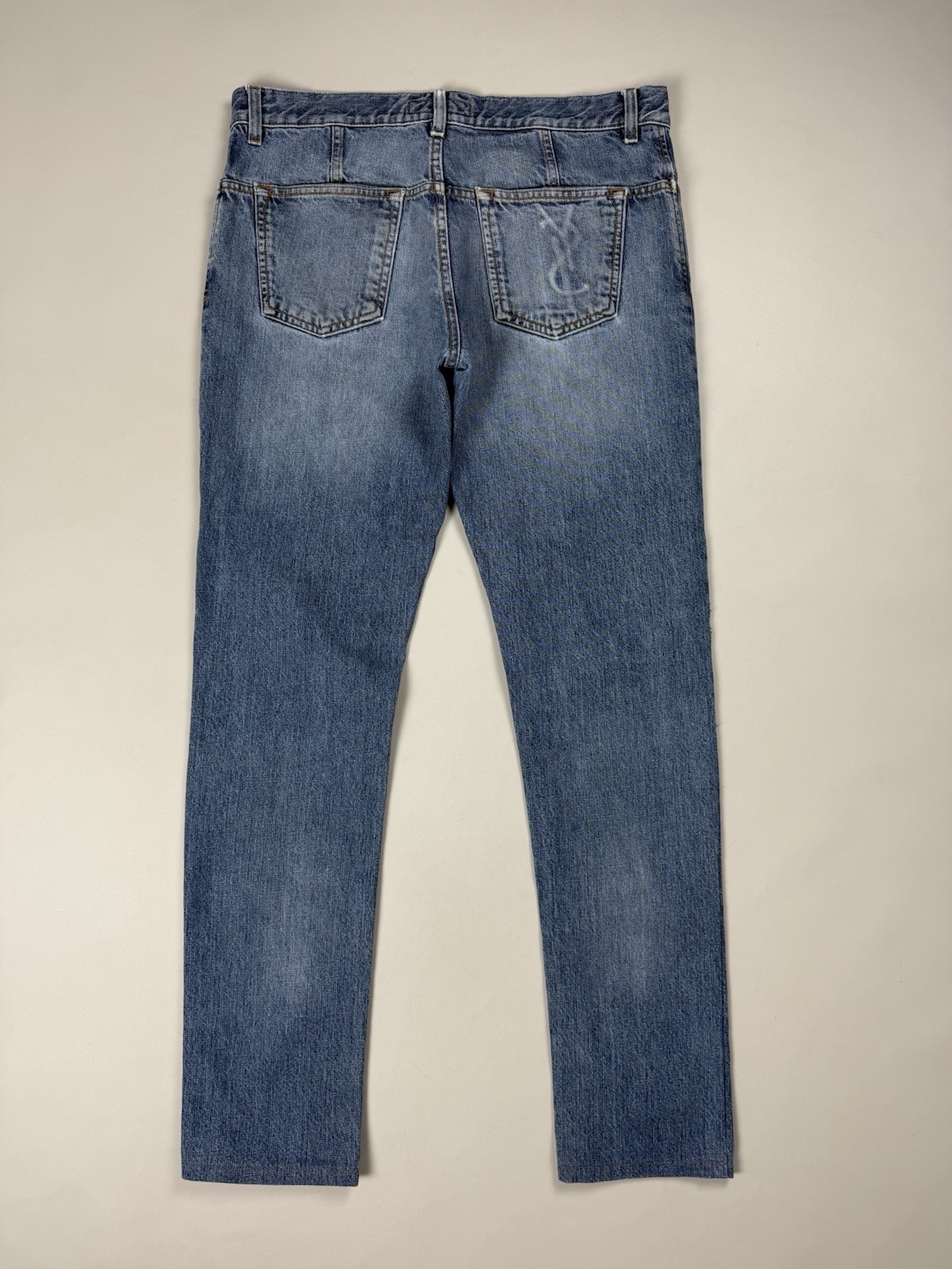 Raro jeans skinny da uomo Yves Saint Laurent Rive Gauche di Tom con logo gran...