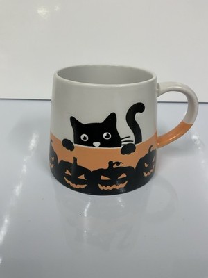 TK Maxx Halloween Tasse Katze Kürbisse Salem Schwarz Orange Weiß Neu