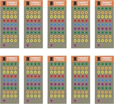 10 Rifle Scope Turret Sticker Sheets- Dope Stickers for Multi Color 