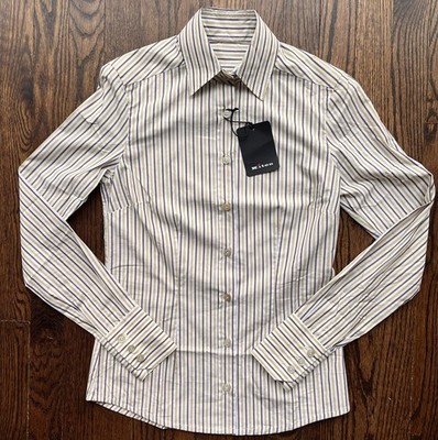 Kiton Women s Striped  Shirt Size 38 ( EU) Small Made In Italy %100 Cotton