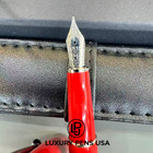 AUCTION Montblanc Meisterstück Red Fountain Pen Platinum Trim w/ Box & Pouch — photo 4
