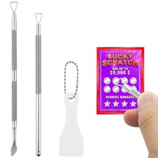 3 Pcs Lottery Ticket Scratcher Tool Set, Multi-Use Scratch Off Tool