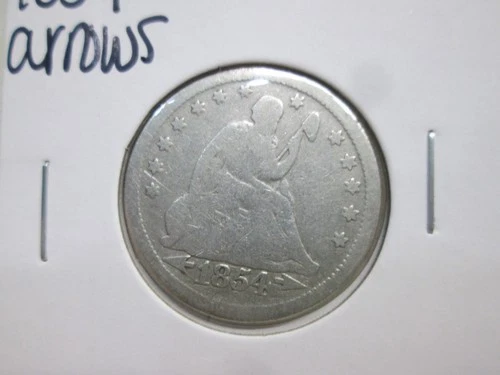 1854 US SEATED LIBERTY QUARTER WITH ARROWS