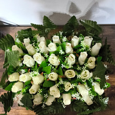 Artificial White Rose Floral Arrangement Set Decorative - MPN X004YM3Q0H