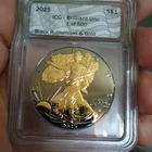 2025 Silver Eagle ASE ICG Brilliant Unc Black Ruthenium and Rose Gold 1 of 500