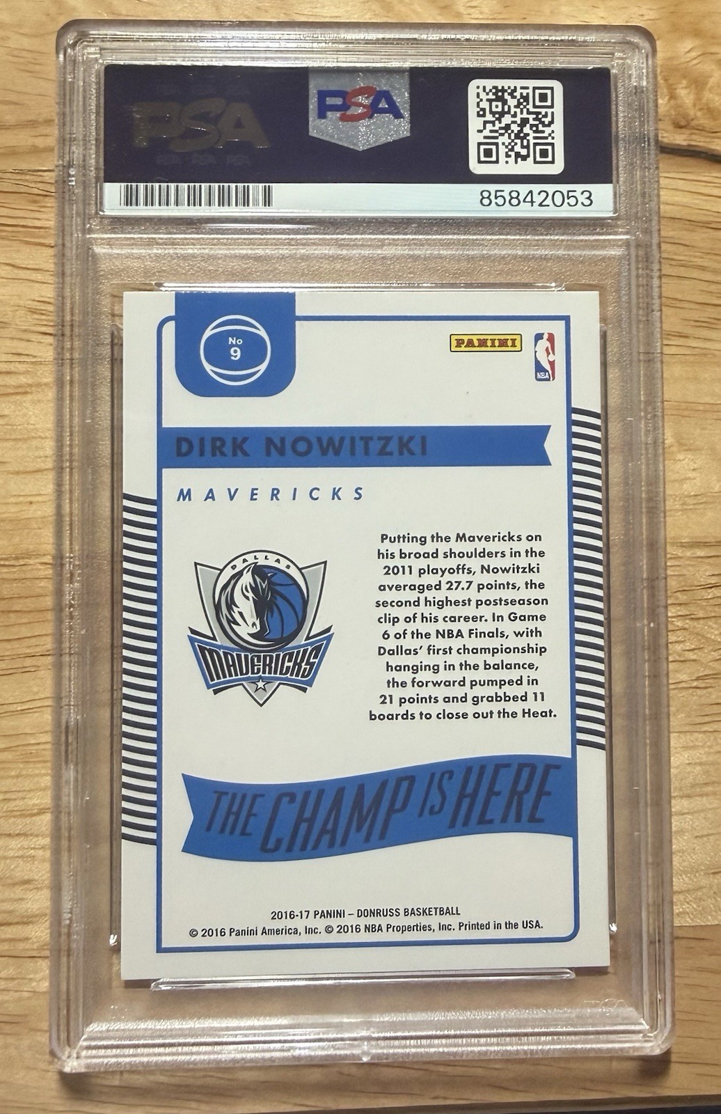 Dirk Nowitzki Signed Champ Is Here Card Dallas Mavericks PSA/DNA Certed view 2