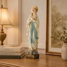 Our Lady Of Lourdes Statue, 14.96 Inch Resin Virgin Mary Catholic Decor Han...