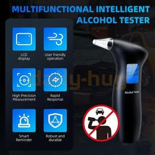 Digital LCD Police Breath Breathalyzer Test Alcohol Tester Analyzer Detector US