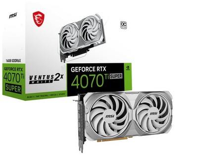 MSI Gaming RTX 4070 Ti Super 16GB GDRR6X Ventus 2X White OC Graphics Card