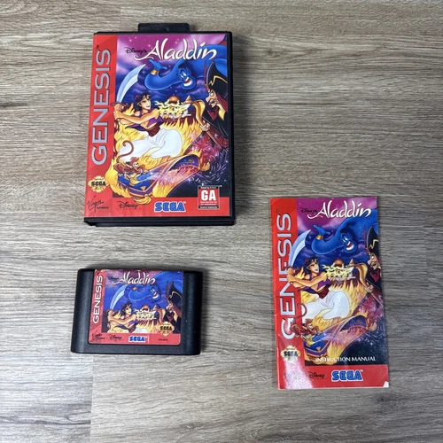 Disney's Aladdin (Sega Genesis, 1993) Complete in Box, Game, Manual - CIB