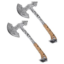 Halloween Fake Viking Axe Props Plastic Costume 2Pcs
