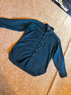 Pendleton Sir Pendleton Men's L Virgin Wool Herringbone Button-Up Pocket USAmade