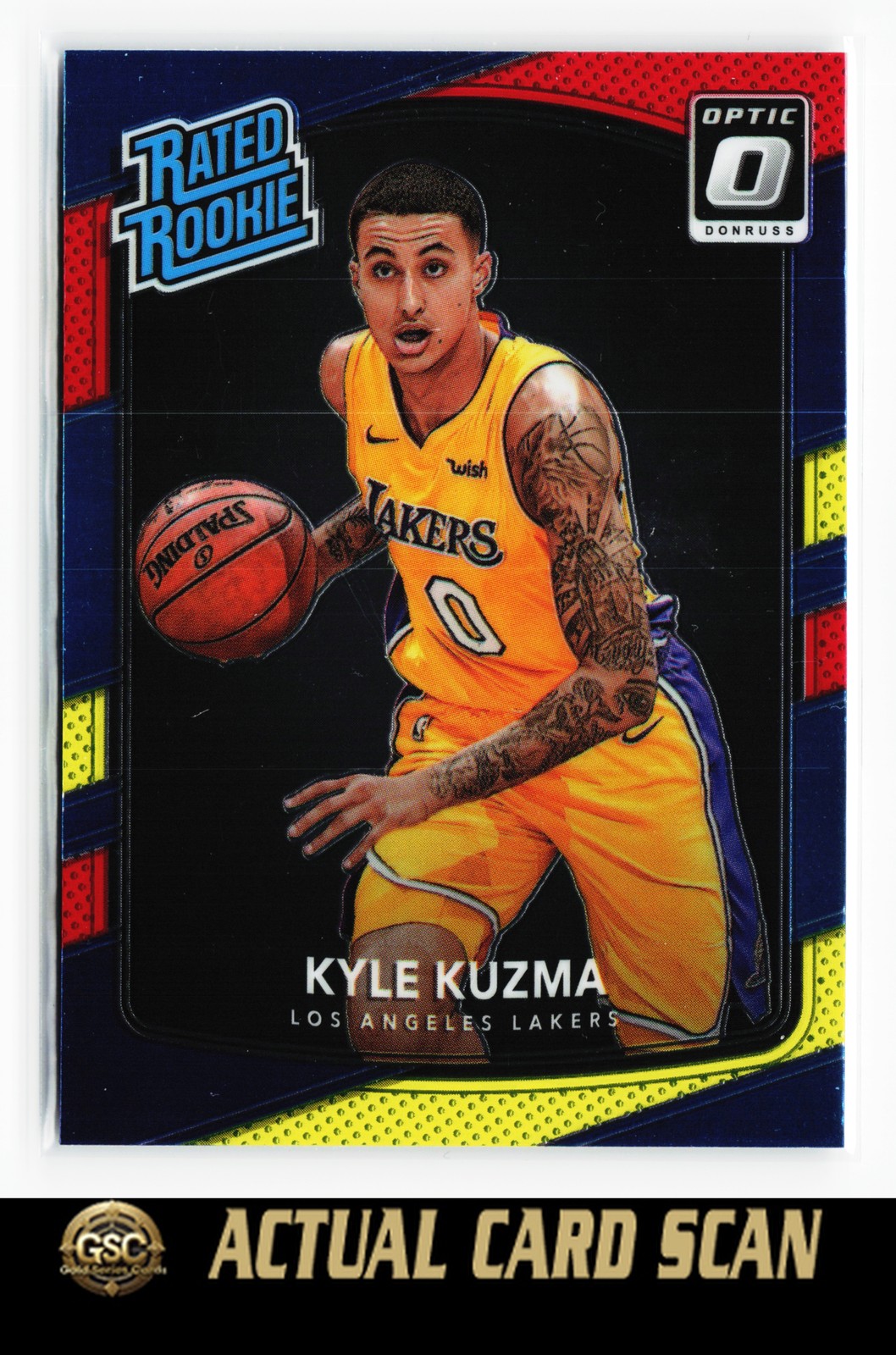 2017-18 Donruss Optic #174 Kyle Kuzma Red and Yellow