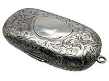 Antique Sterling Silver Edwardian 1906 Double Sovereign & Half Sov. Case