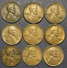 Lincoln Cents. Lot Of 9. 1953, 54, 55 P, D, S. Maybe Fine Or Better Condition