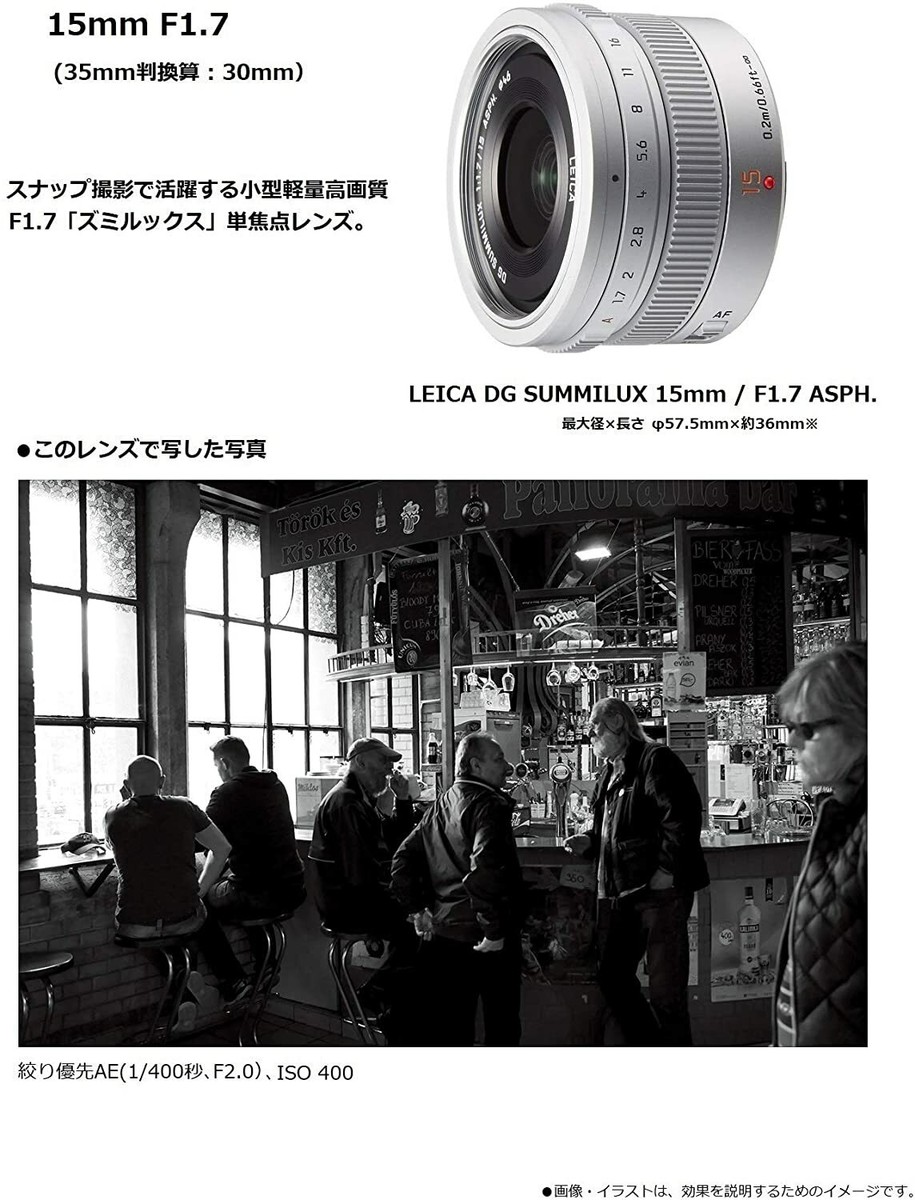 PANASONIC LEICA LEICA DG SUMMILUX 15MM F1.7 ASPH LENS H-X015