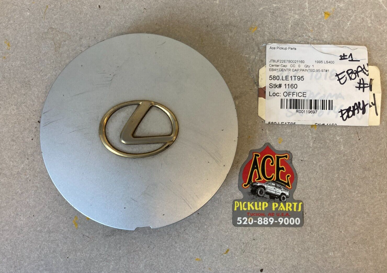 95-97 Lexus LS400 16x7 OEM Stock Painted Alloy Wheel Center Cap GOLD EMBLEM