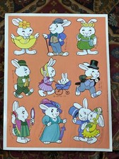 Hallmark Vintage 1984 Stickers Sheet Easter Bunnies Sophisticated Bunny