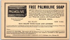 Postcard - Free Palmolive Soap, Minier Bros. - Big Flats, New York