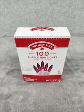 Holiday Time 100 Purple Mini Lights With White Wire 22.6 Feet Indoor Outdoor