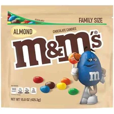 NEW Sealed Almond M&M's Family Size 15.0 oz Bag