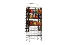 Metal Convenience Store Chip/Bagged Merchandise Rack, BLACK