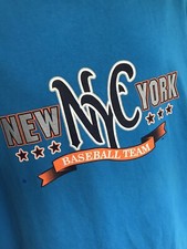 NYC New York Baseball Shirt  Extra Large Blue Gilding Cotton