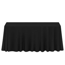 90" x 156" Rectangular Polyester Fabric Tablecloths for Wedding - Black