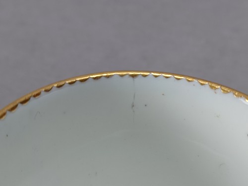 19th Century Sevres Style Lady & Cherub Raised Gold & Cobalt Coffee Cup & Saucer - Picture 14 of 15