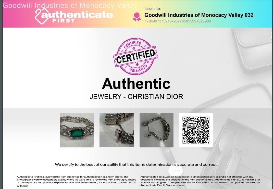 Christian Dior by Kramer Bracelet Art Deco Large Emer… Gem