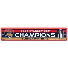 Florida Panthers 2024 Stanley Cup Champions Street Sign 3.75X19 in.