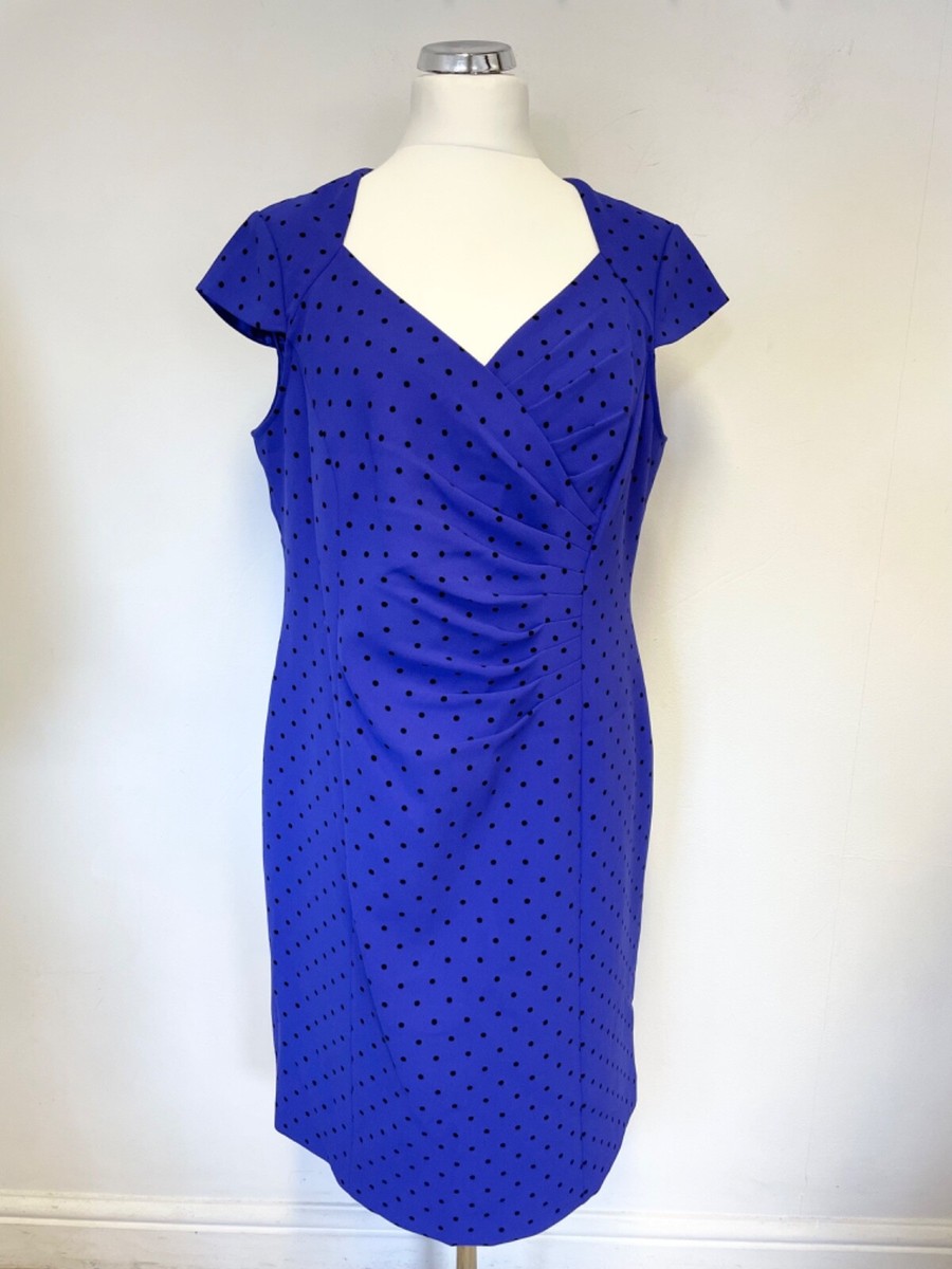 Ladies Dresses Jacques Vert Blue Dress JACQUES VERT BLUE BLACK