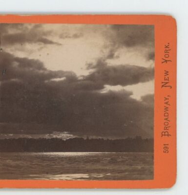 EH&T Anthony - Moonlight Effects  Serene Niagara Falls NY Stereoview