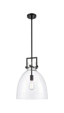 INNOVATIONS LIGHTING Newton Bell - 1 Light 14" Stem Hung Pendant - Matte Blac...