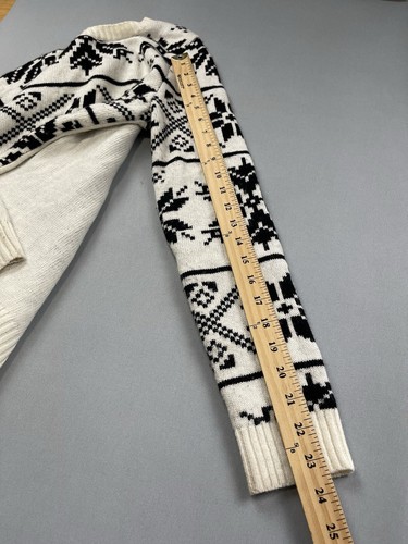 J Crew Mens Sweater S Ivory Nordic Ski Snowflake Merino Wool Blend Winter Crew - Picture 8 of 8