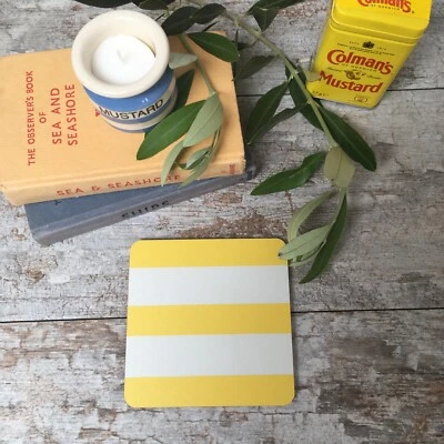 CORNISHWARE/T. G. GREEN Cornishware Inspired YELLOW Stripe Coaster