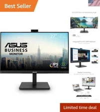 Frameless 27” IPS Video Conferencing Monitor with Built-in Webcam and Speakers
